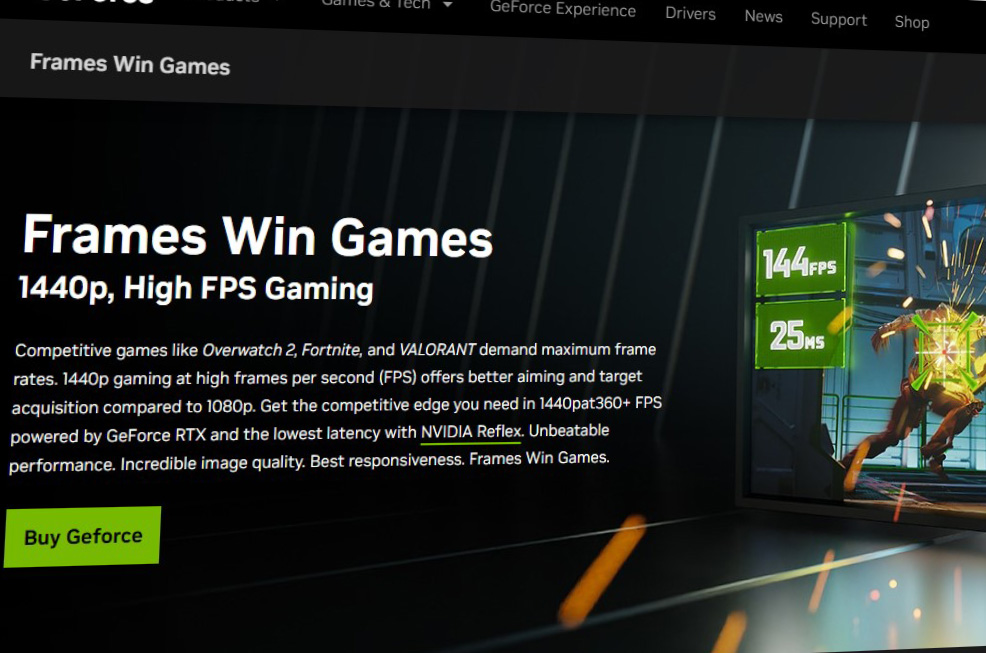 Nvidia's Frames Win Games promotion.