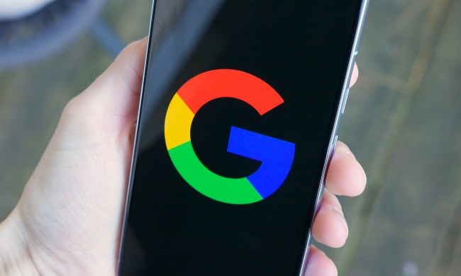 The Google "G" logo on an Android phone.