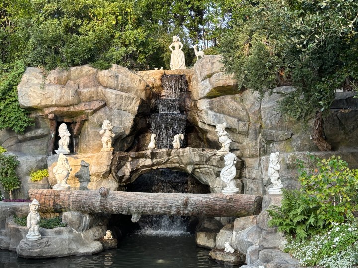 Snow White waterfall at Disneyland taken with iPhone 15.
