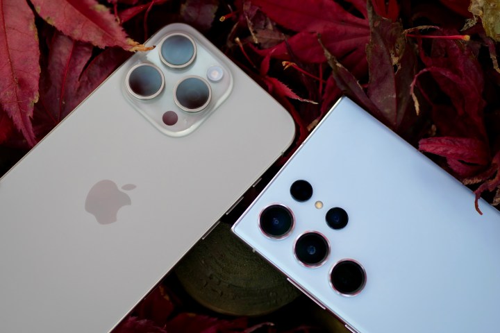 The Apple iPhone 15 Pro Max and the Samsung Galaxy S23 Ultra's cameras.