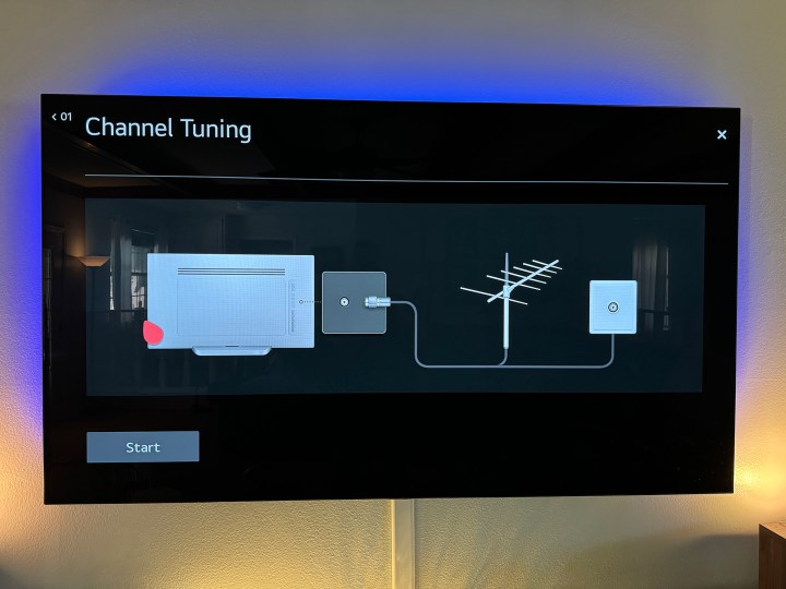 The Channel Tuning section on an LG television.
