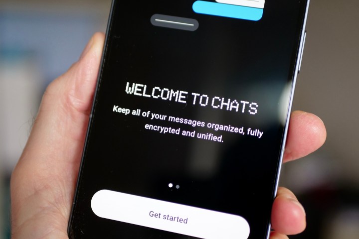 The Nothing Chats splash page in the app.