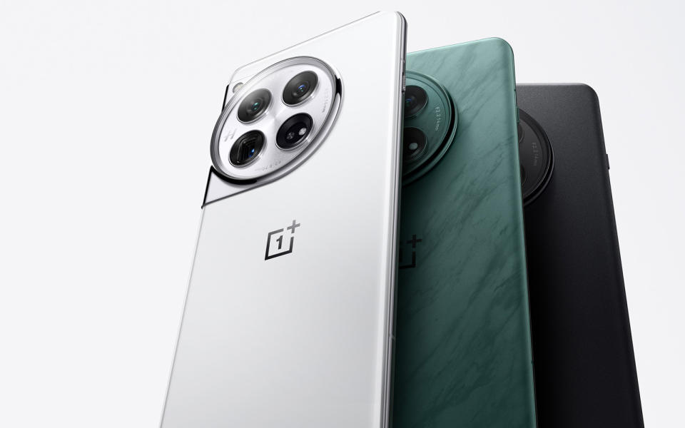 OnePlus 12 in green and white.