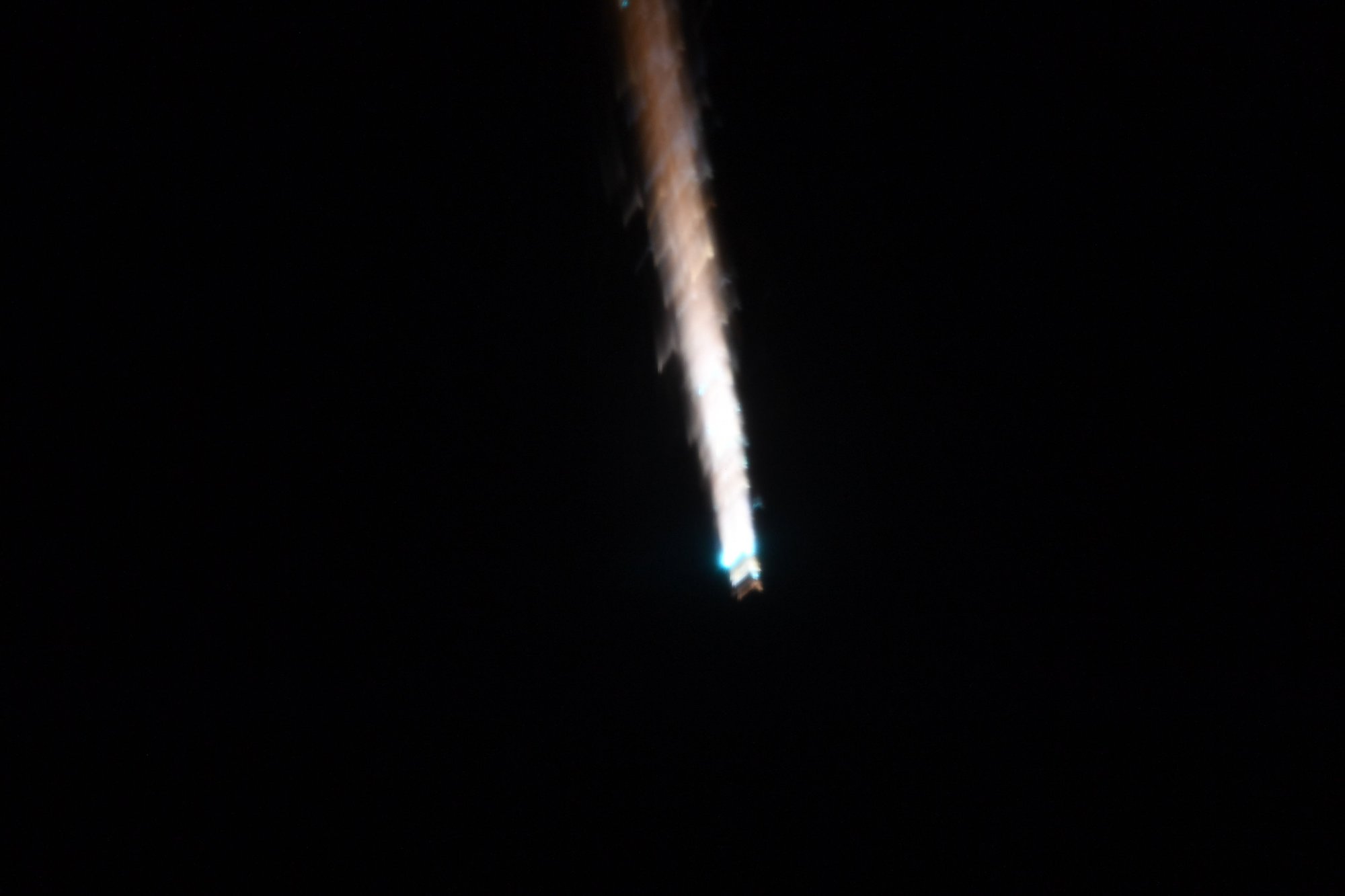 Russia's Progress MS-23 spacecraft burning up in Earth's atmosphere.