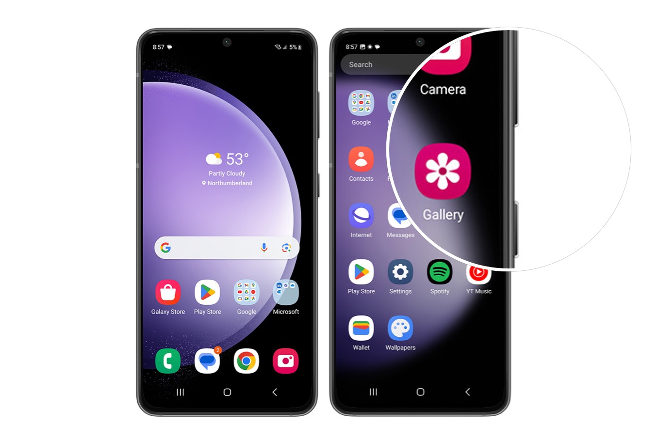 How do I take a screenshot on my Samsung Galaxy device?