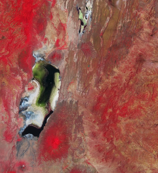 Una imagen en el infrarrojo cercano de Kenia y Tanzania.