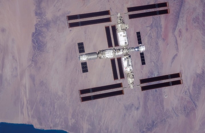 La estación espacial Tiangong de China vista desde arriba.