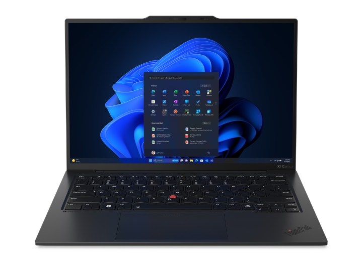 A product rendering of the ThinkPad X1 Carbon Gen 12.