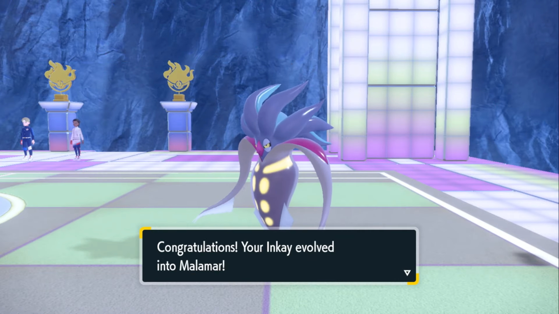 A freshly evolved malmar in Pokémon Scarlet and Violet.
