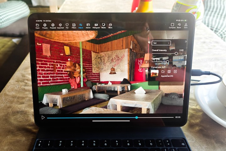 Experimenting with LUTs in a video editor app on iPad.