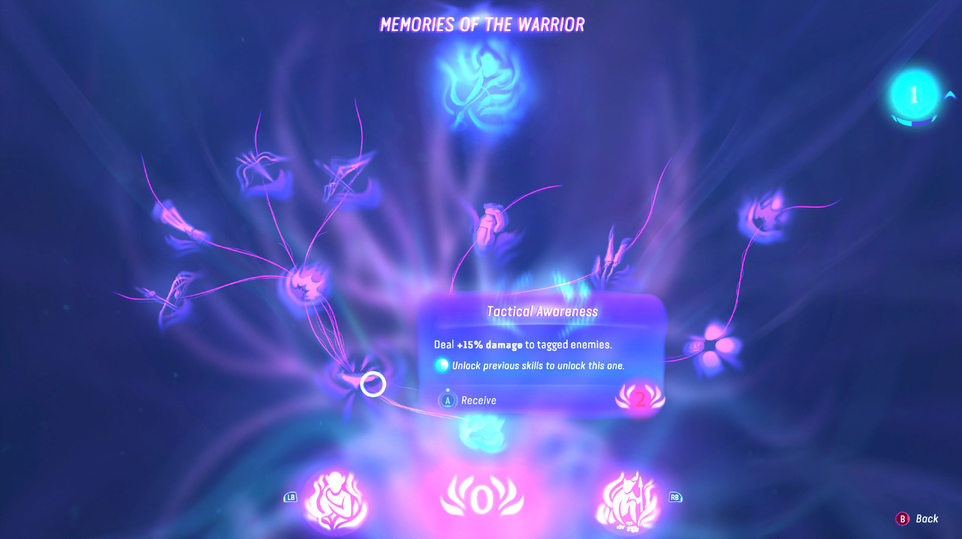The warrior skill tree in Avatar: Frontiers of Pandora.