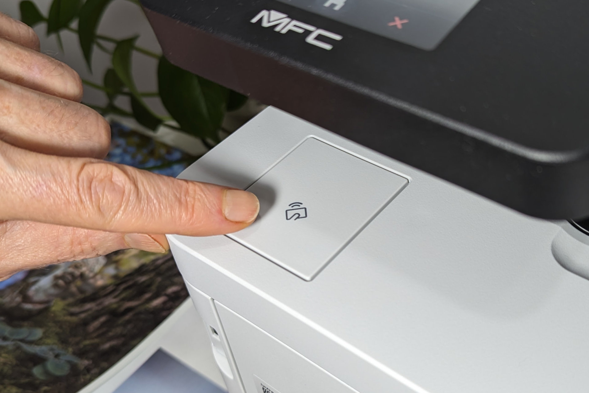 Brother includes an NFC badge reader to restrict printing to authorized users.
