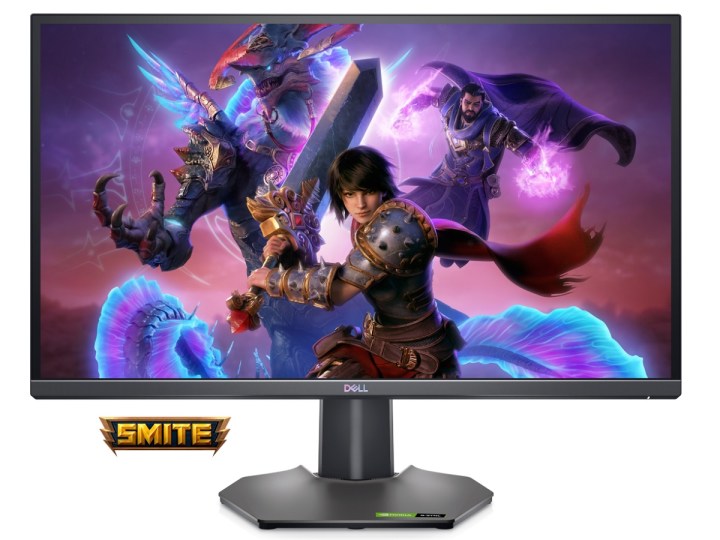 The Dell G2723H gaming adviser with Smite on its screen.