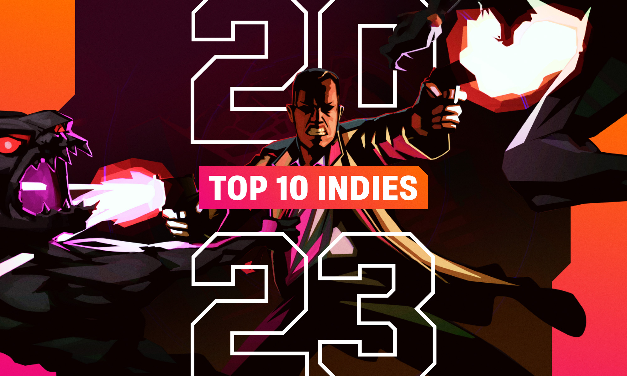 The main character of El Paso Elsewhere appears in front of a graphic that says Top 10 Indies.