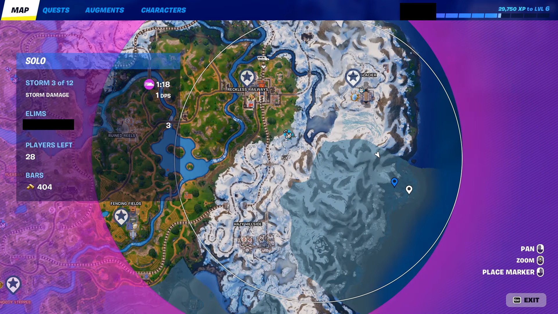 A fortnite map showing a cave location.