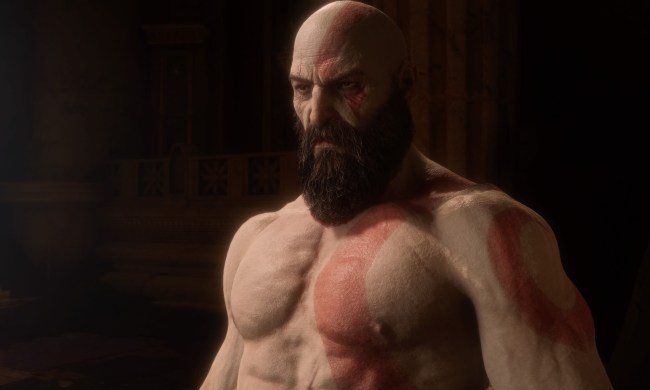 Kratos looks solemnly in God of War Ragnarok Valhalla.