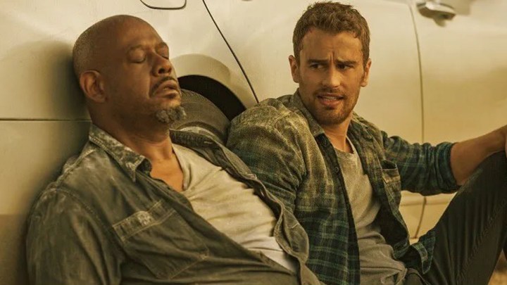 Forest Whitaker and Theo James in How It Ends.