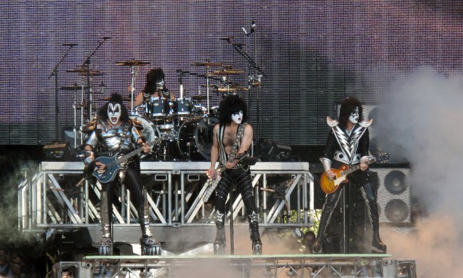 Rock band Kiss in concert.