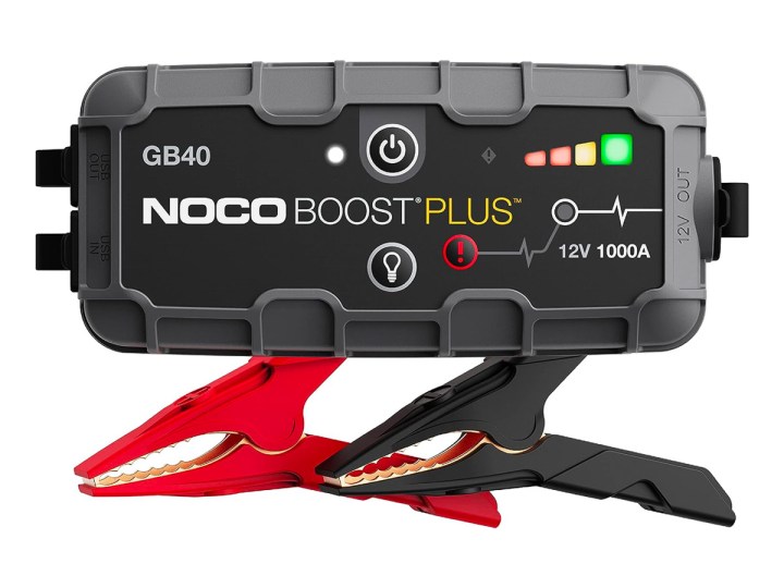The Noco Boost Plus GB40 car battery jump starter against a white background.