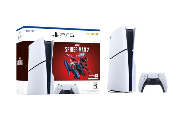 PS5 Slim with spider-man array and controller
