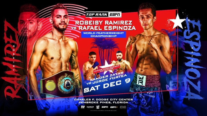 Robeisy Ramirez and Rafael Espinoza on a promotional poster.