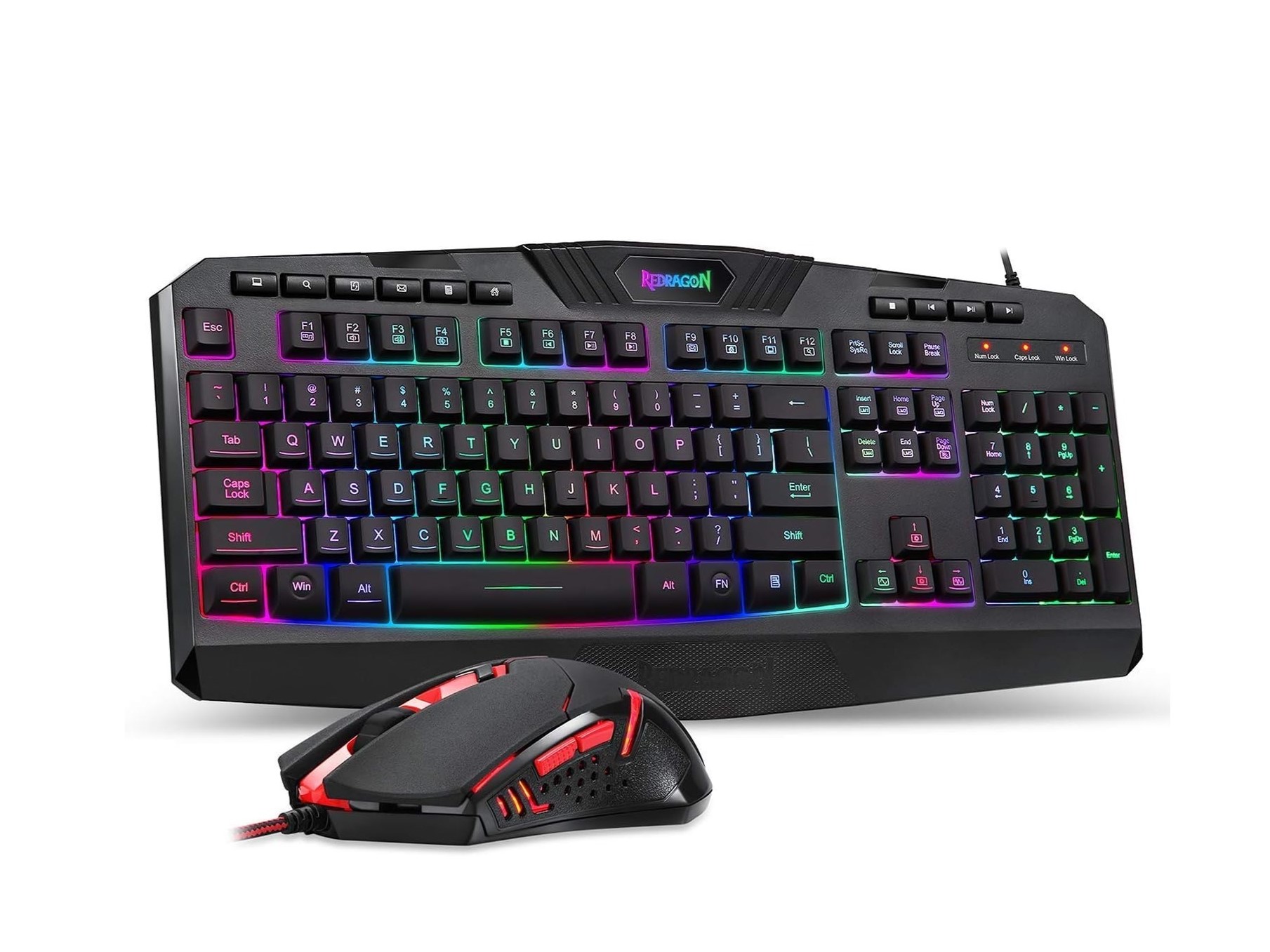 Redragon S101 gaming keyboard and M601 gaming mouse combo gift for PC gamers