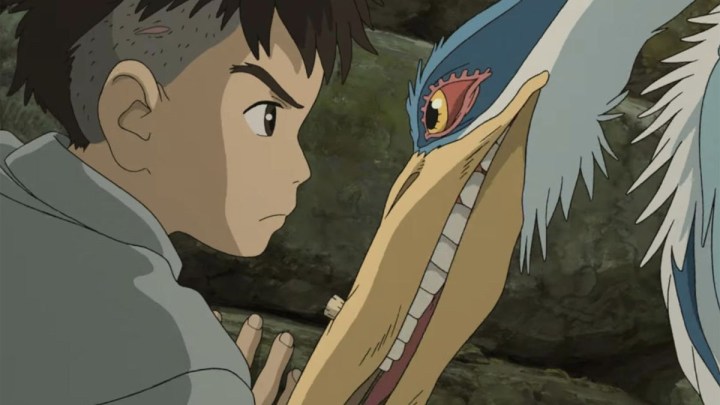 Mahito Maki and the Grey Heron in The Boy and the Heron.