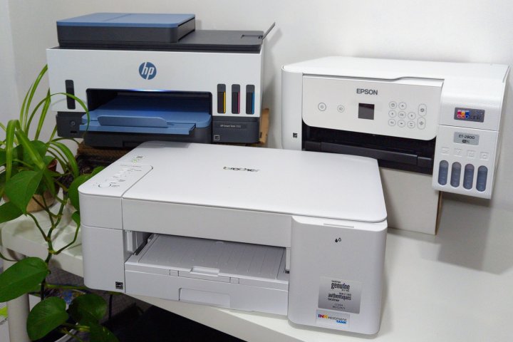 Three printers from top brands, HP, Epson, and Brother.