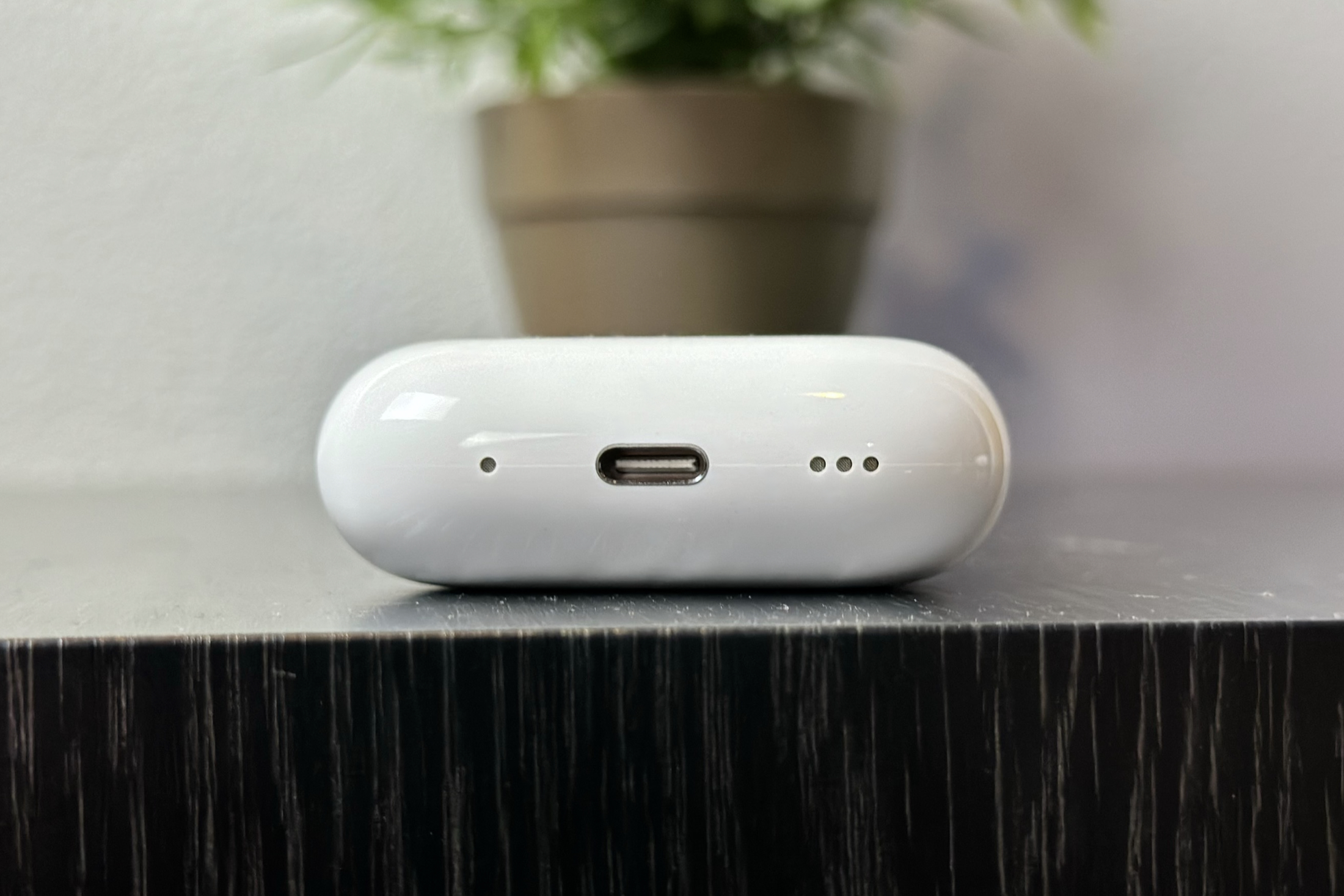 Second generation Apple AirPods Pro charging case with USB-C.