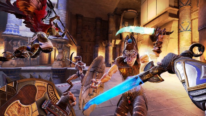 A character slashes enemies in Asgard's Wrath 2.