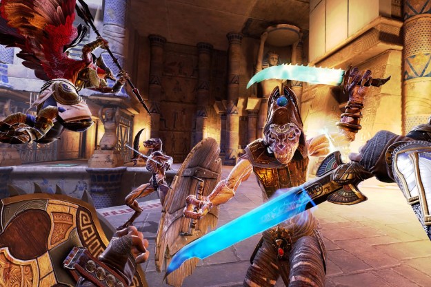 A character slashes enemies in Asgard's Wrath 2.