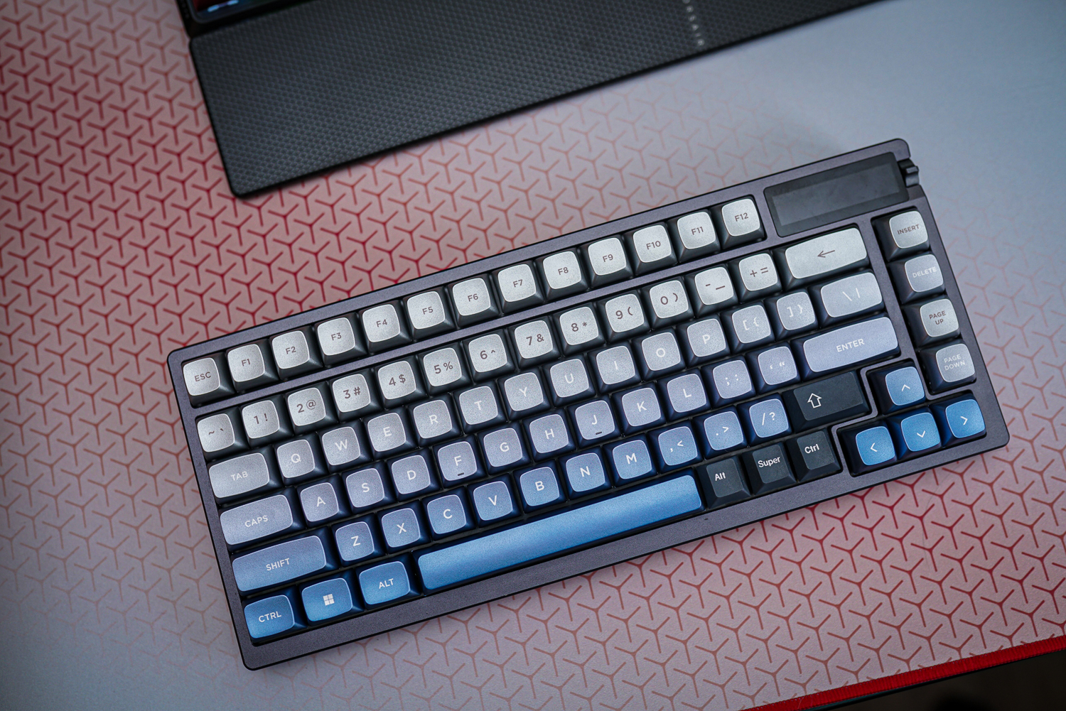 Corsair's Steel Azure keycaps installed on an Asus ROG Azoth keyboard.