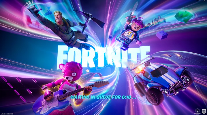 Fortnite queue screen during a server outage.