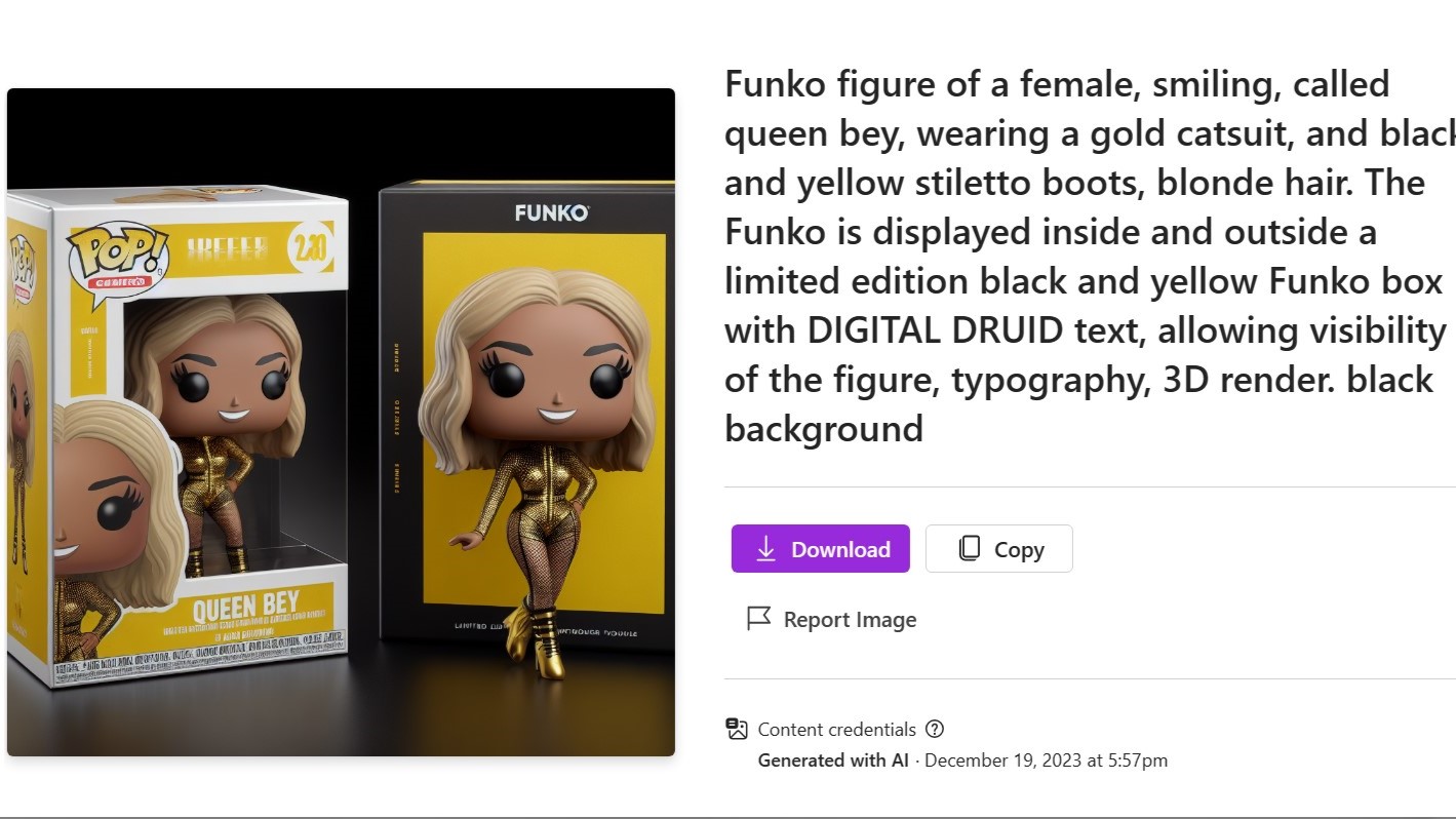 Funko Pop! figurines generated in Microsoft Designer.
