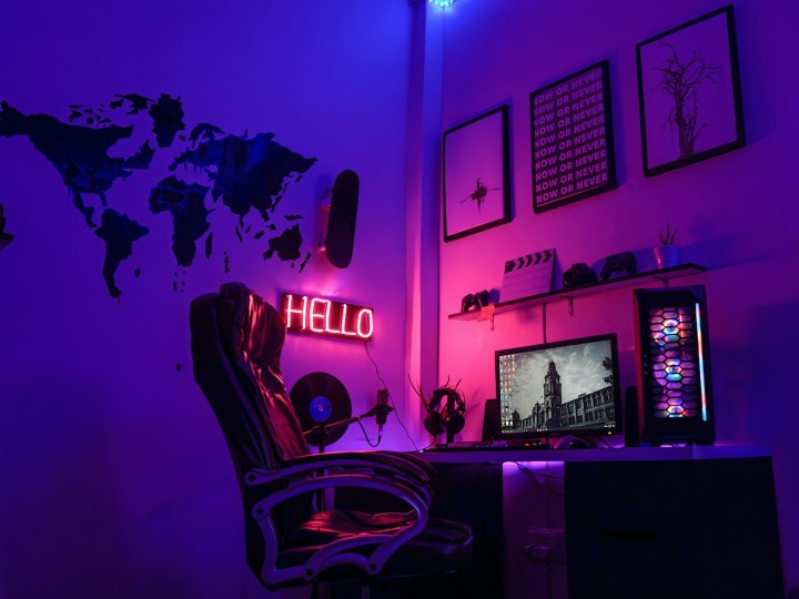 Gifts for PC gamers with a gaming cave setup.