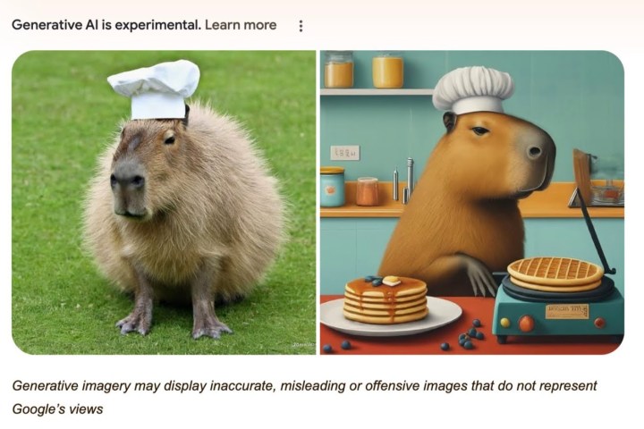 Capybara in a chef's hat prompt.