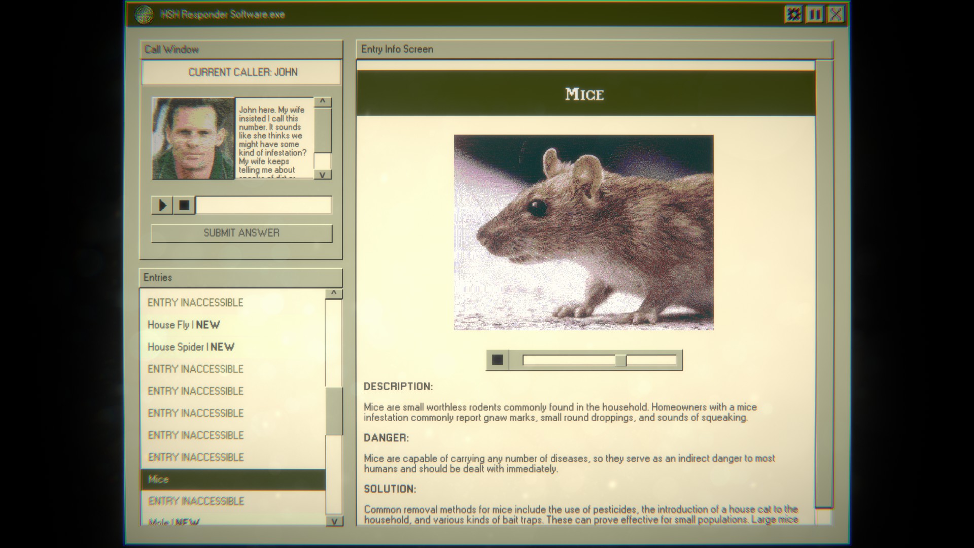 होम सेफ्टी हॉटलाइन में एक वेबपेज चूहों के बारे में एक पृष्ठ प्रदर्शित करता है।