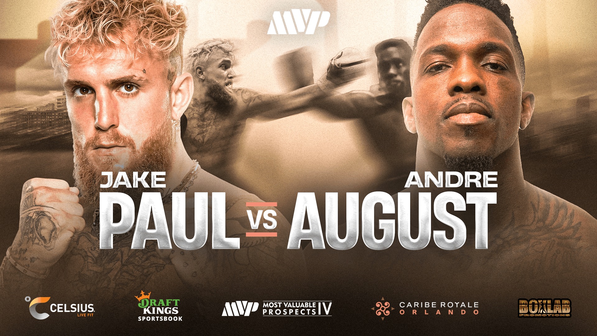 Jake Paul and Andre August on a promotional poster.