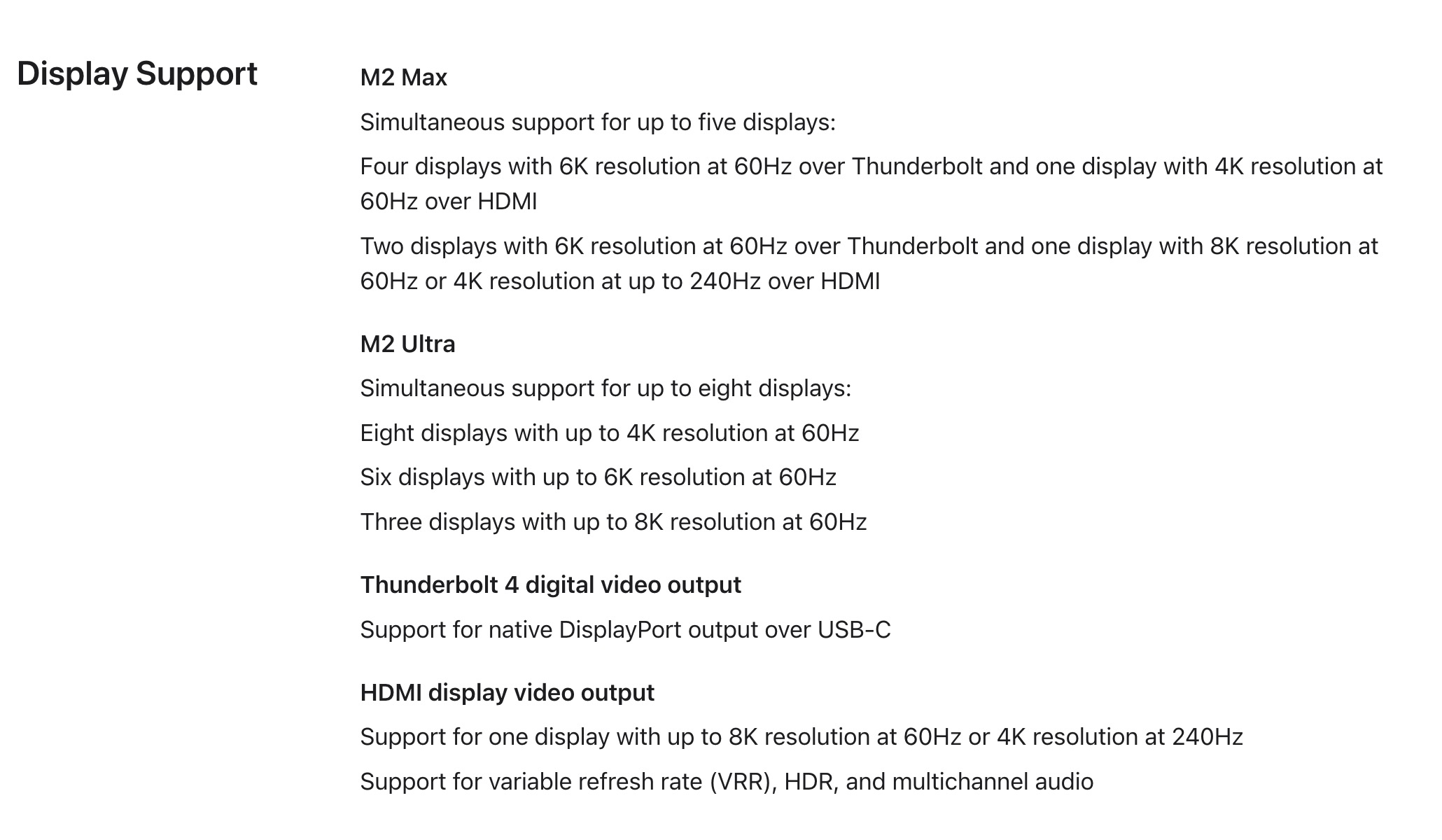 اسکرین شات اپل گزینه های نمایش مک استودیو را نشان می دهد.