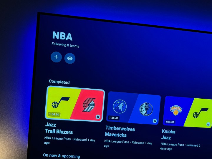 NBA en YouTube TV.
