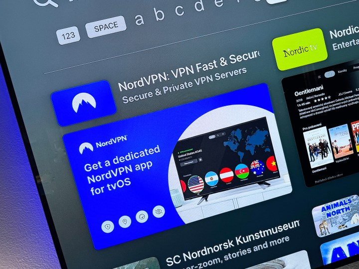 NordVPN app listing on Apple TV.