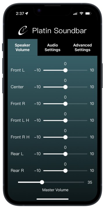 App Platin Audio Milano per il volume degli altoparlanti iOS.
