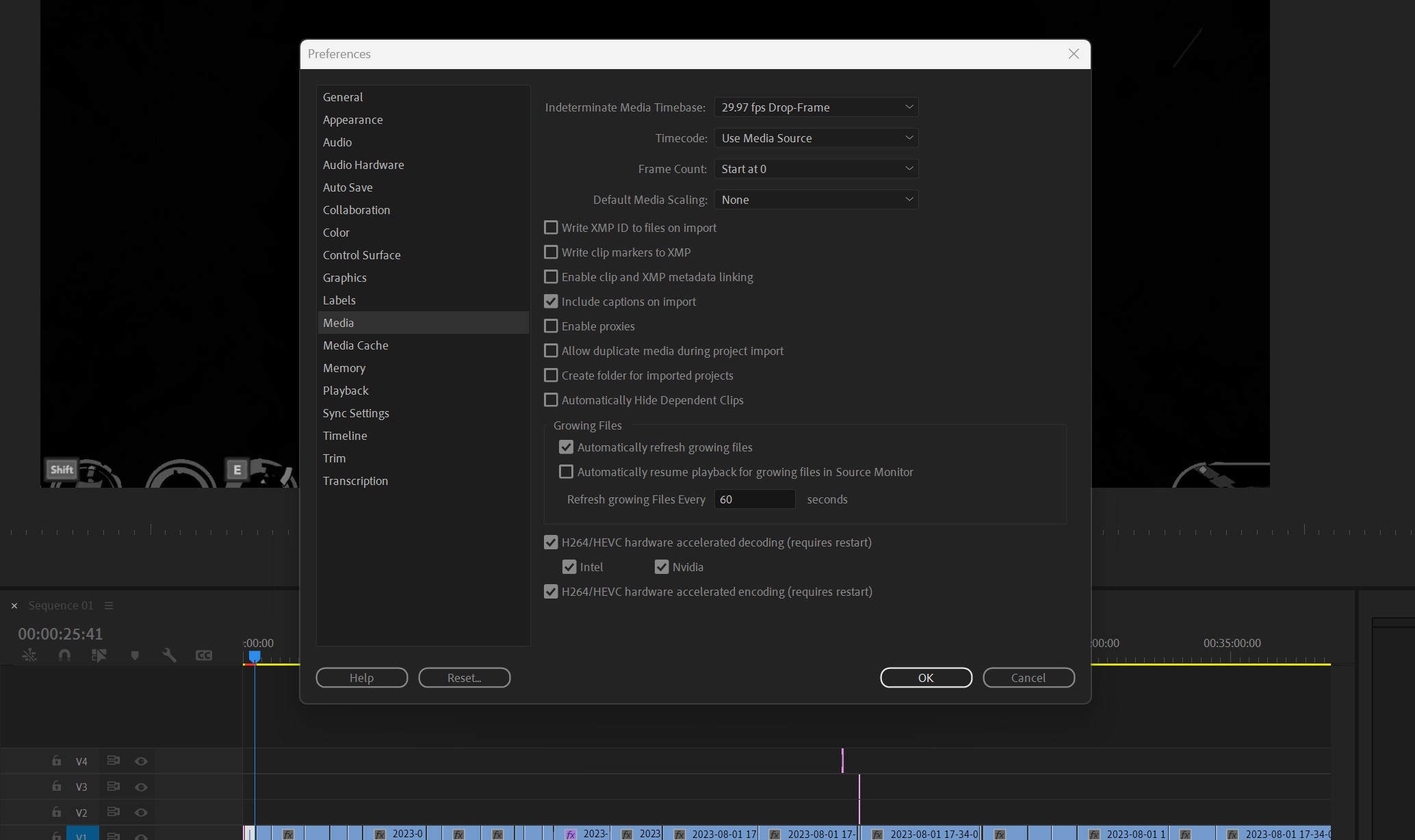The GPU decoding option with Adobe Premiere Pro.
