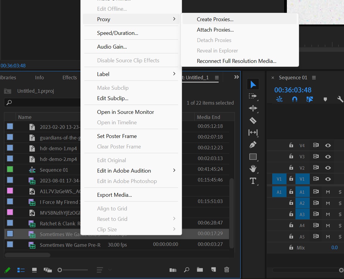 تنظیمات پراکسی در Adobe Premiere Pro.