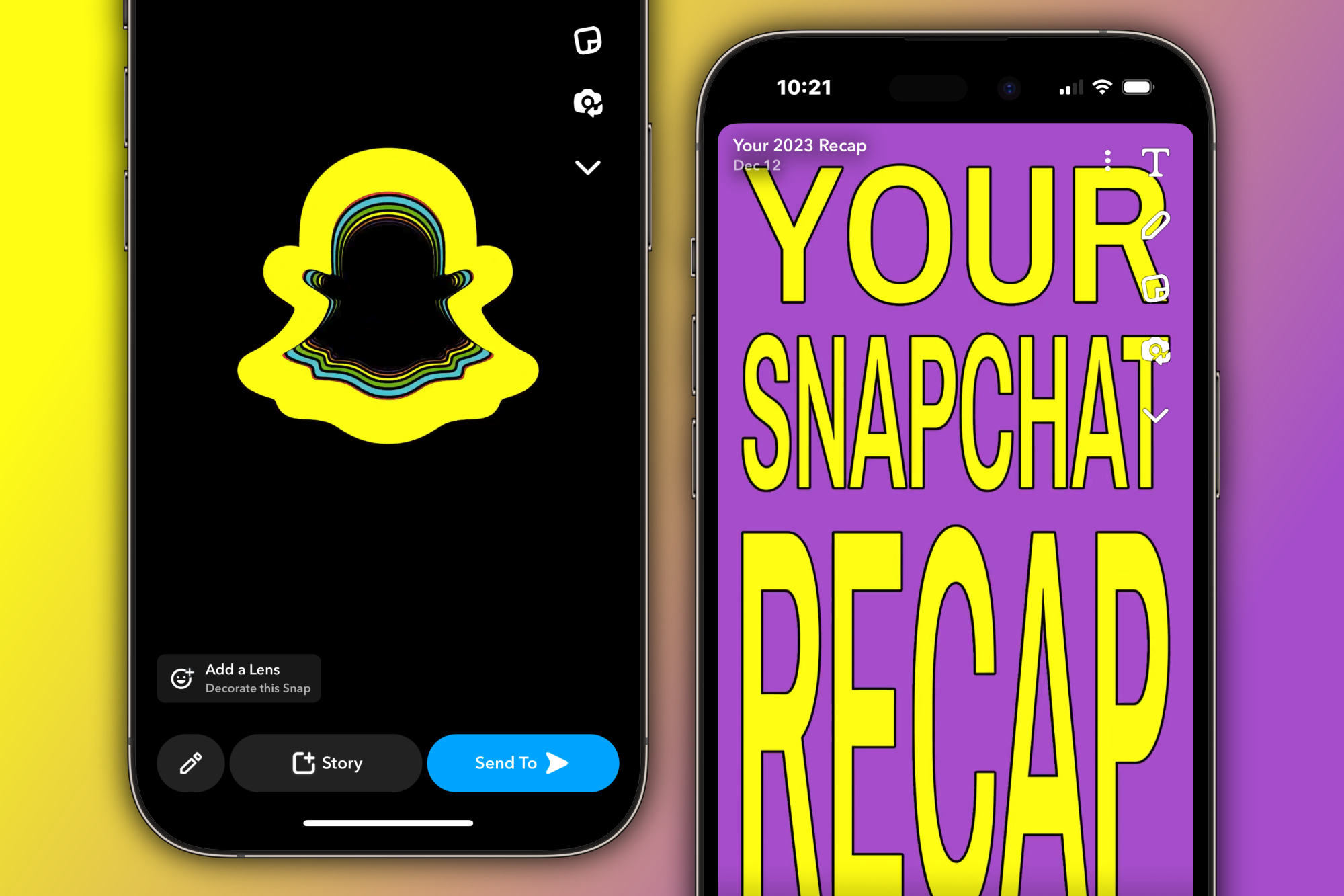 Snapchat Recap 2023 running on iPhones.