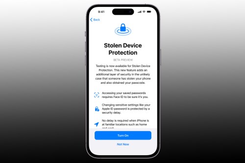 Stolen device protection feature on iPhone.