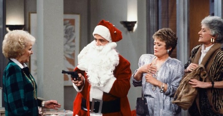 Santa points a gun at 3 old ladies in The Golden Girls.