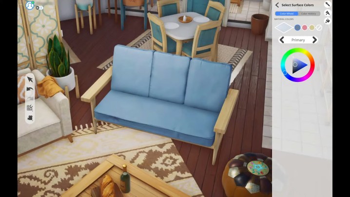 Um sofá no The Sims 5.