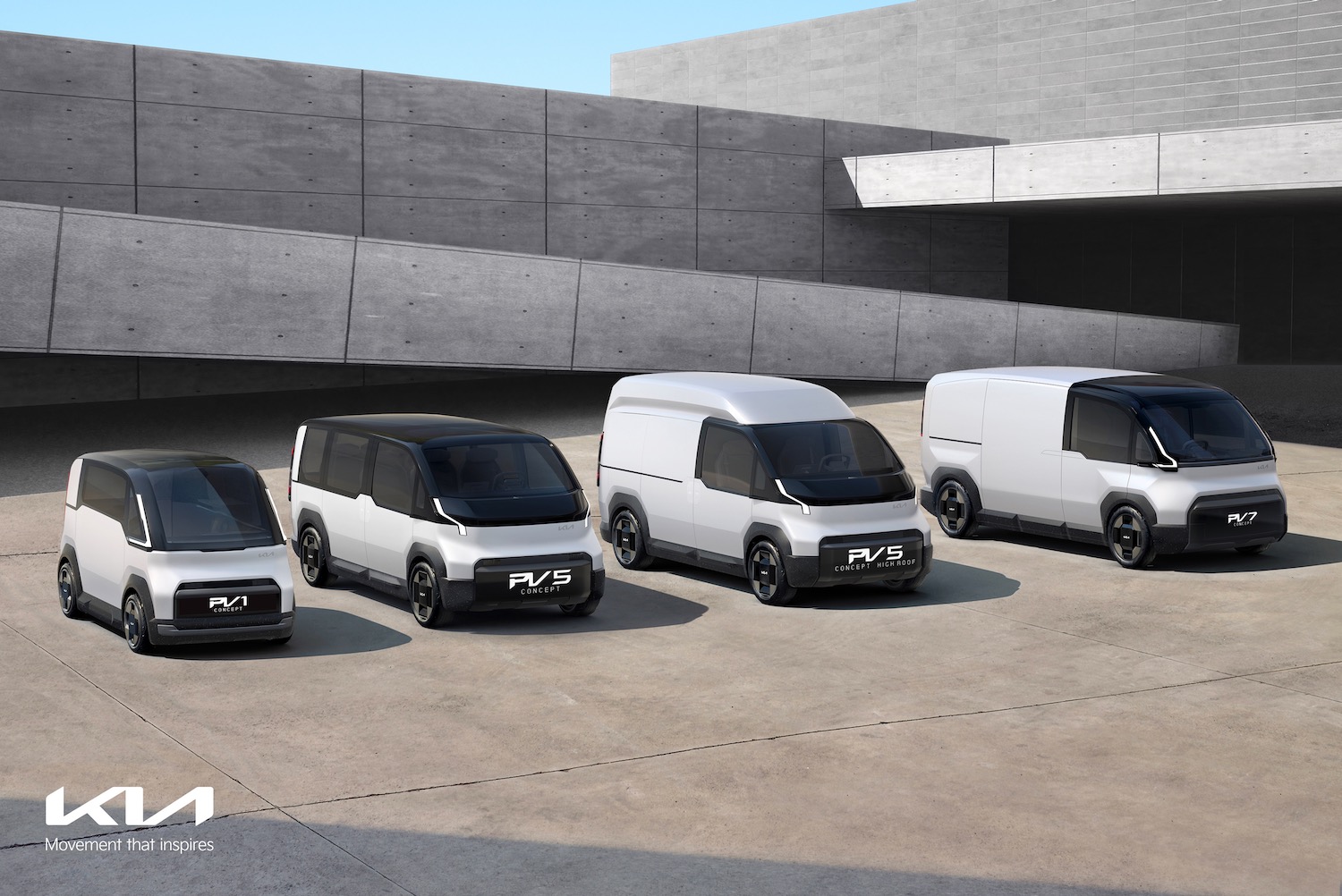 Kia's lineup of PBV EV concepts.
