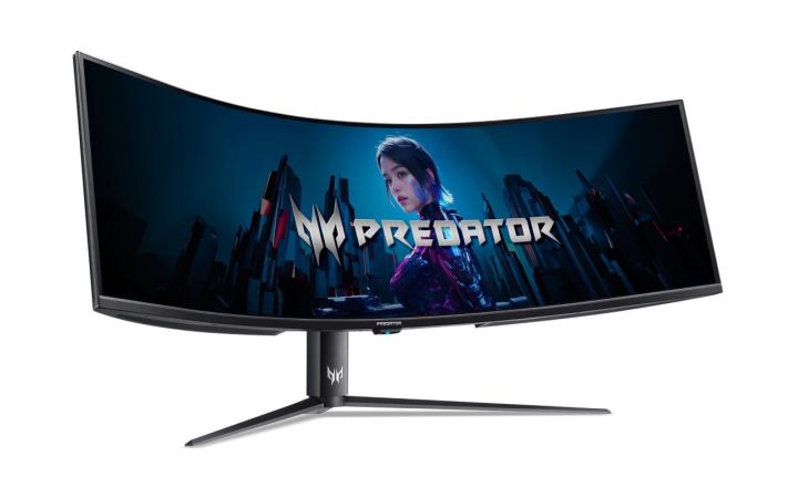A rendering of the 57-inch curved gaming monitor.
